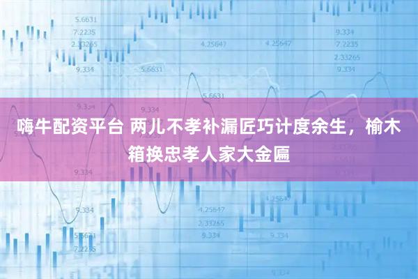 嗨牛配资平台 两儿不孝补漏匠巧计度余生，榆木箱换忠孝人家大金匾